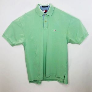 Tommy Hilfiger Vintage Mens Polo Shirt Green LARGE